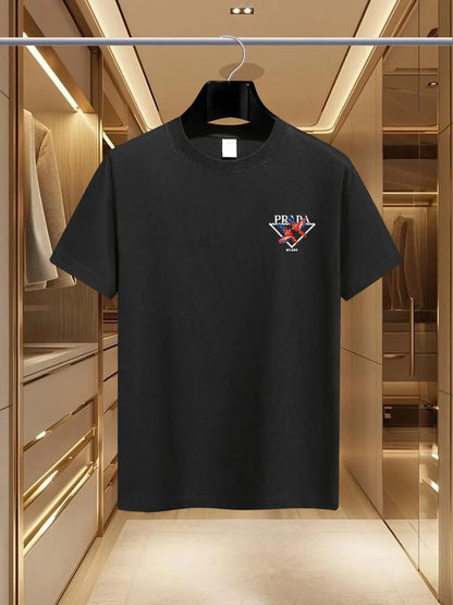 The 2025 new summer men's luxury fashion PDA brand Milan print T-shirt, pure cotton round neck casual fashion Y2K high-end and h - Ellianto fashion Men's