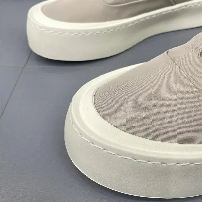Men's Shoes 2025 New Solid color Fashion Casual Shoes Flat bottom Breathable Walking Shoes Comfortable Loafers Platform Sneakers - Ellianto fashion Men's