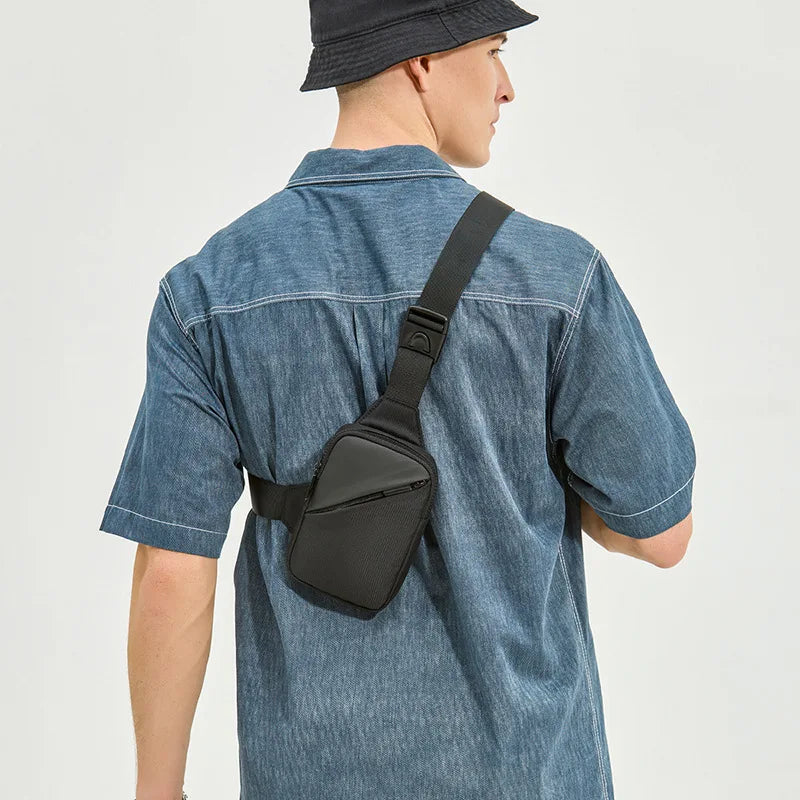 Korean Men's Chest Bag Fashion Small Tooling Crossbody Bag for Man 2025 New Fashion Waist Pack Shoulder Bag Student Sport Travel - Ellianto fashion Men's