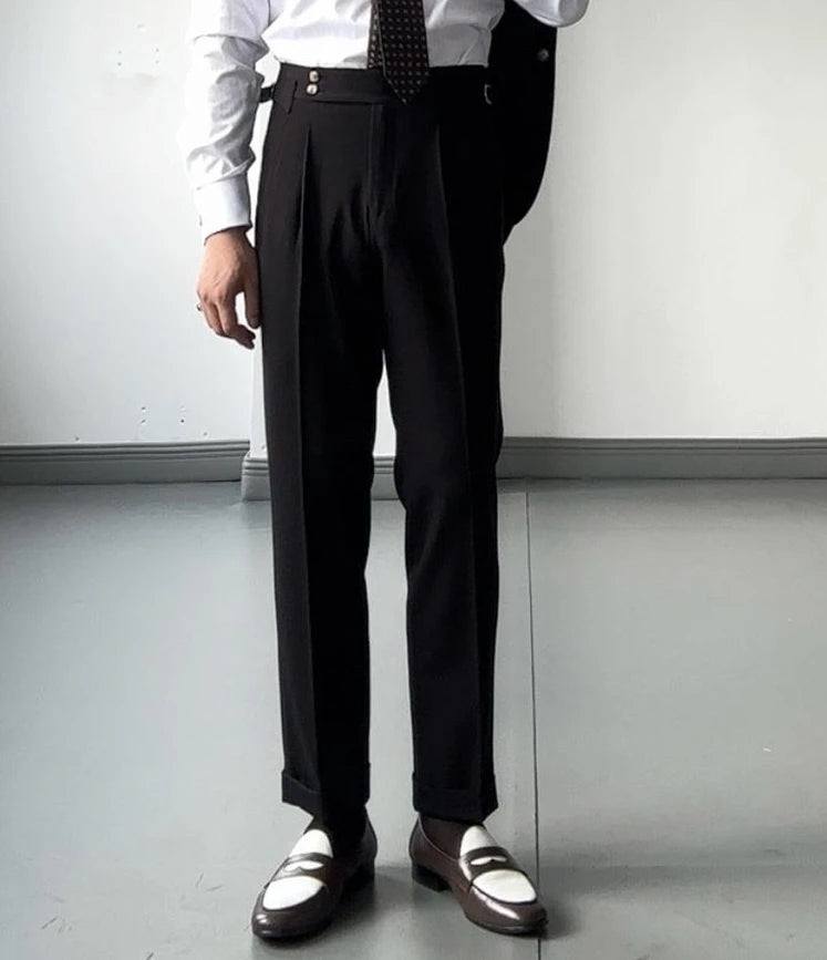 High Waist Slim Fit Business Man Suits Pants Summer 2025 Cheap Elegant Fashion Homme Up Straight Suit Trousers for Men - Ellianto fashion Men's