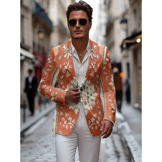 Exotic Style Slim Fit Blazers Men's Elegent Wedding Suit One Buttons Handsome Blazer Masculino Casual Coat Lightweight Jacket - Ellianto fashion Men's