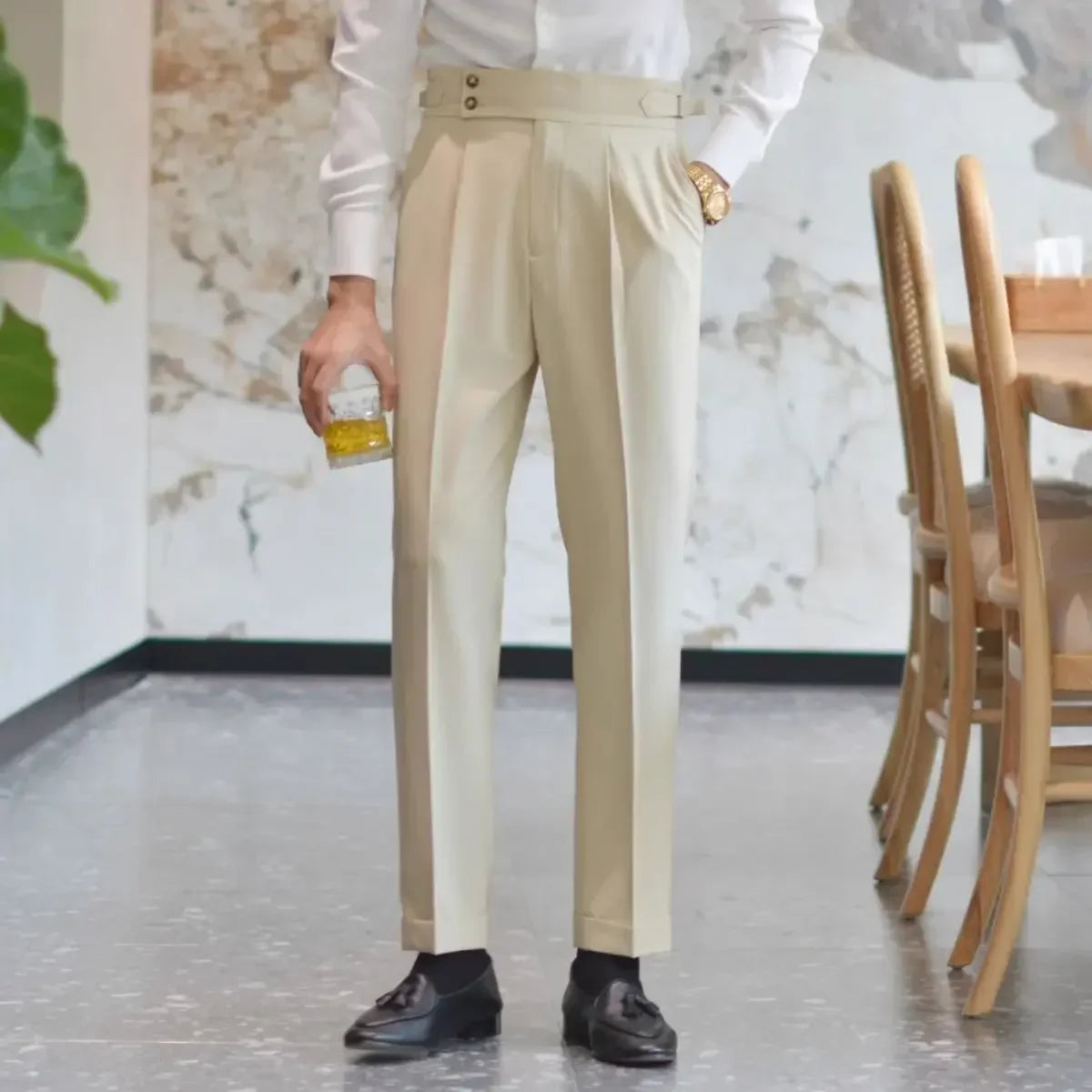 Ice Silk Baggy Cooling Office Trousers for Men Work Man Suits Pants Up Cheap Clothes Offer High Quality Stylish Fashion Spring - Ellianto fashion Men's