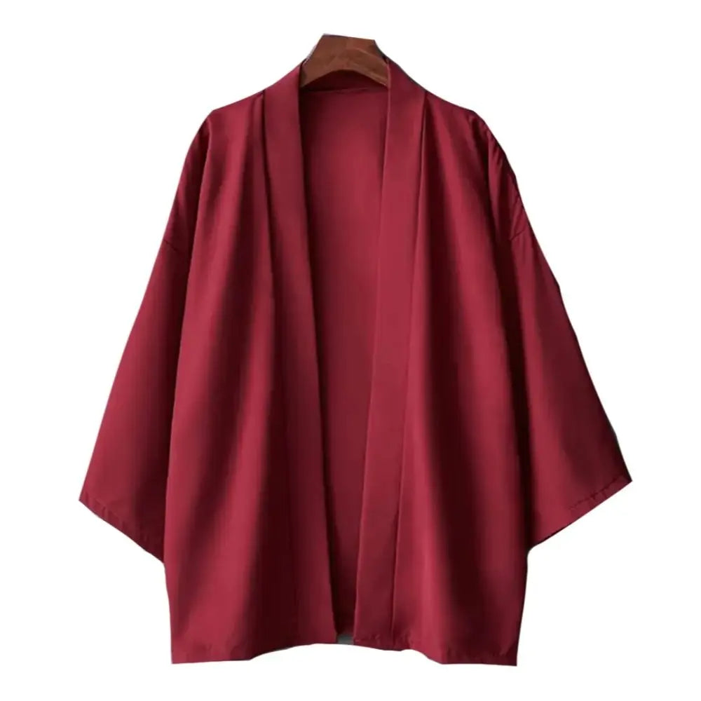 Kimono Men Cloak Kimono Para Hombre Black Coat White Cloak Beach Shirt Summer Haori Men Unisex Samurai Clothing Japanese Men - Ellianto fashion Men's