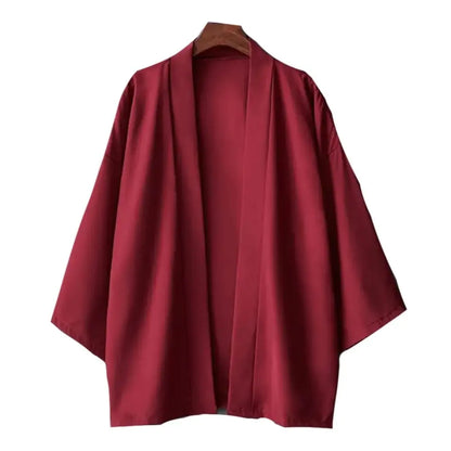 Kimono Men Cloak Kimono Para Hombre Black Coat White Cloak Beach Shirt Summer Haori Men Unisex Samurai Clothing Japanese Men - Ellianto fashion Men's
