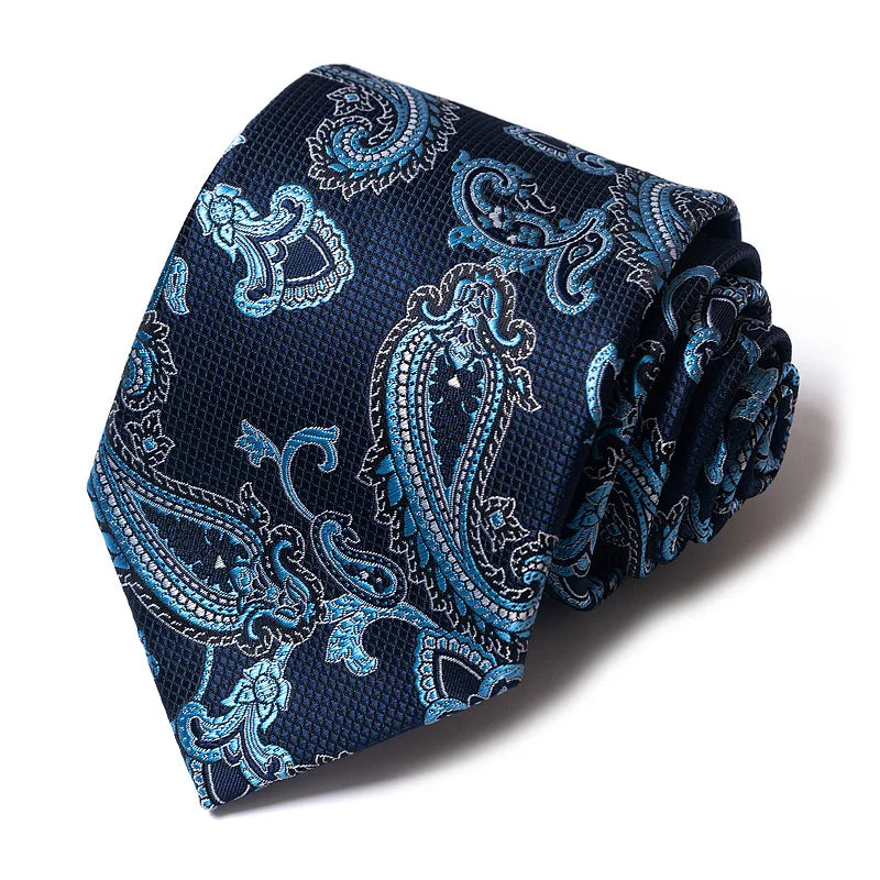 High-quality Wedding Ties For Men Fashion New Style Blue Strip Print Neckties Daily Office Apparel Accessories Gift For Man - Ellianto fashion Men's