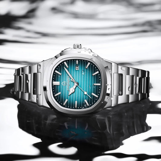 Men Luxury Watch Business Waterproof Male Clock Luminous Date Stainless Steel Square Quartz Men Watch reloj hombre - Ellianto fashion Men's