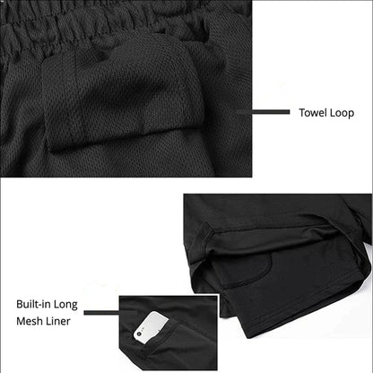Men's Multi Pocket Shorts Fitness Shorts Casual Beach Sports Lined Skinny Shorts Everyday Style Mesh Camouflage Running Shorts - Ellianto fashion Men's