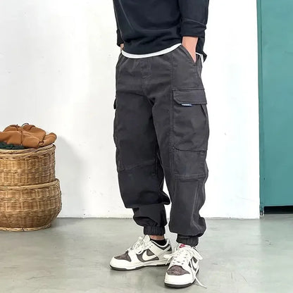 Spring Autumn Loose-fit Casual Pants Men's Harem Trousers Trendy Brand Ins Ankle Length Japanese Style Trousers