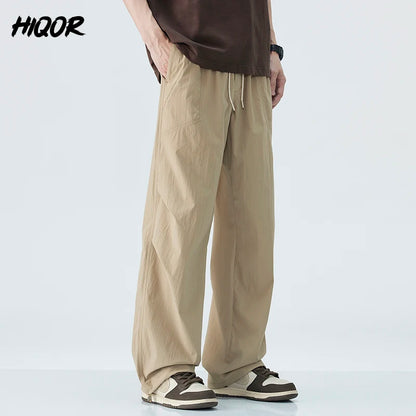 Thin Men's Pants Classic Baggy Summer New Casual Pant Business Fashion Stretch Cotton Slim Brand Male Trousers High Street Pant - Ellianto fashion Men's