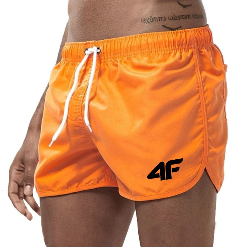 Men's Shorts 2025 Beach Trunks Summer Swim Gym Pants Quick Drying Swimming Homme Surf Ventilate Drawstring Fashion Casual Daily - Ellianto fashion Men's