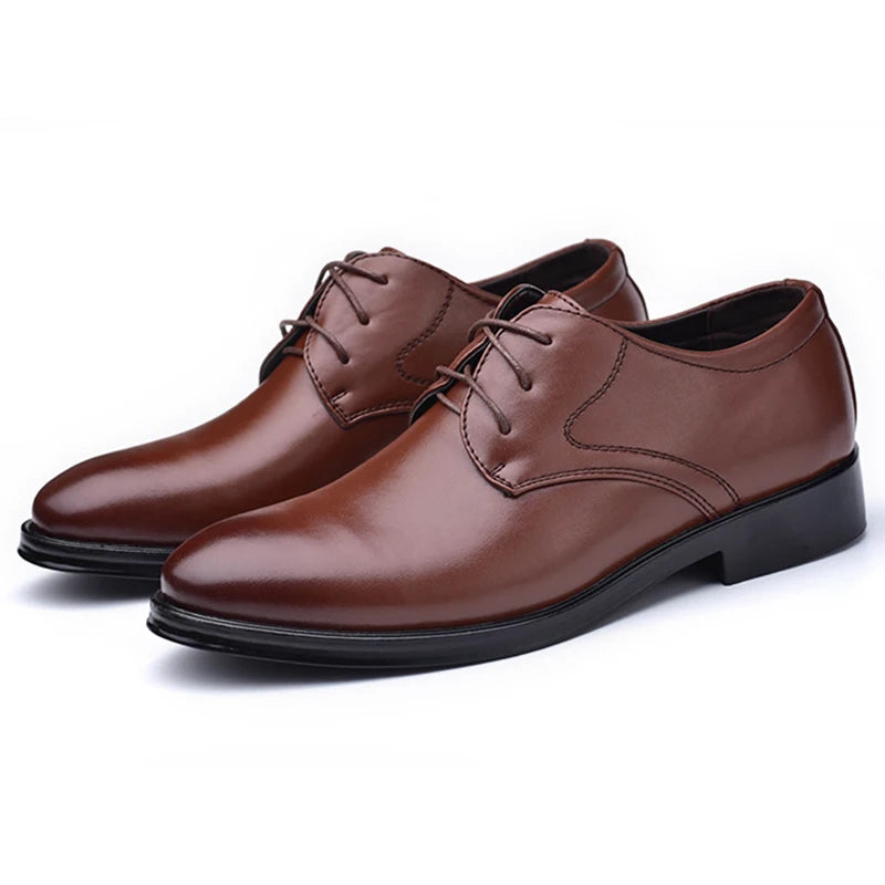 Men's Shoes Black Leather Formal Shoes for Men Oxfords Male Wedding Party Office Business Shoe Man zapatos de hombre Plus Size - Ellianto fashion Men's