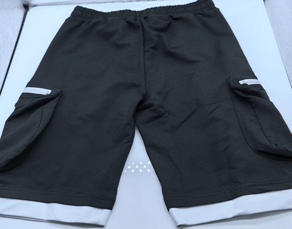 Mens Summer Cargo Shorts Cotton Workout Fitness Shorts Breathable Jogger Training Gyms Bodybuilding Multi Pocket Yellow Shorts - Ellianto fashion Men's