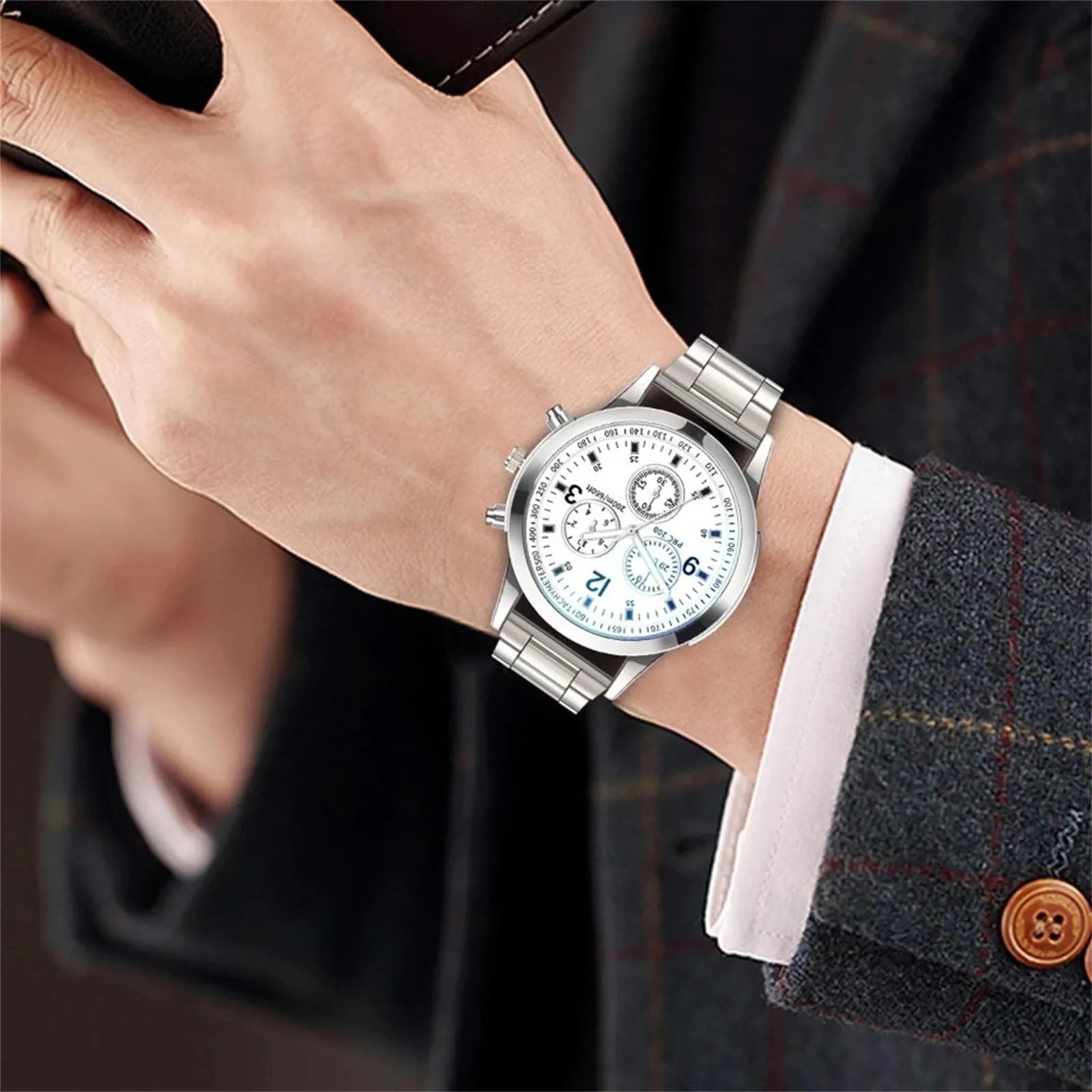 2025 Fashion Men Luxury Watches Mens Business Stainless Steel Casual Quartz Watch for Male Wristwatch Relogio Masculino Relógio - Ellianto fashion Men's