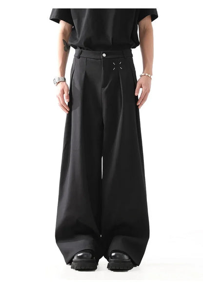 Black Casual Men's Suit Pants Draping Loose Versatile Spring Autumn Seasonal Professional Long Trousers for Male - Ellianto fashion Men's