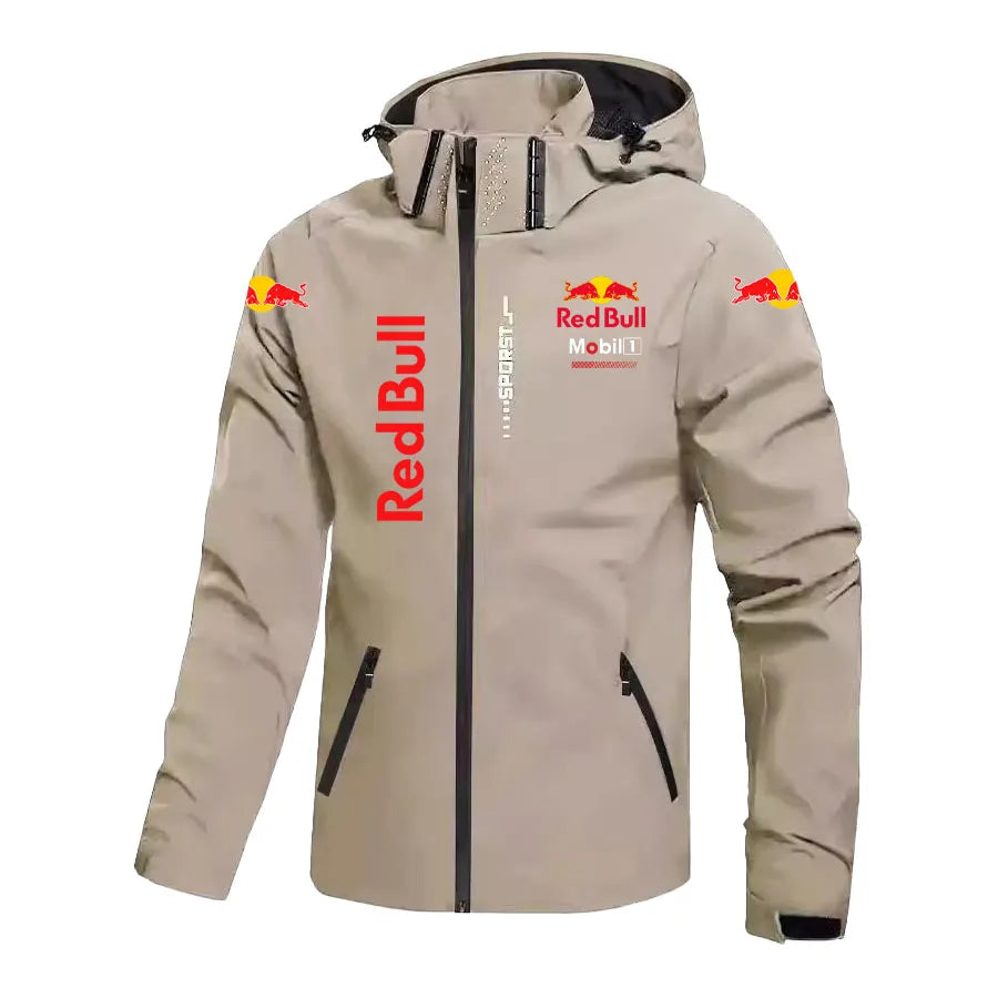 Red Bull Down Jacket Men's Coat Spring And Autumn Style Hooded Detachable Outdoor Windproof And Waterproof Mountaineering Suit - Ellianto fashion Men's