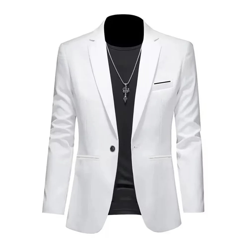 Men's Trendy Leisure Boutique Suit Jacket Autumn Casual Business Slim Fit Non-ironing Single Button Suit Solid Formal Blouse - Ellianto fashion Men's