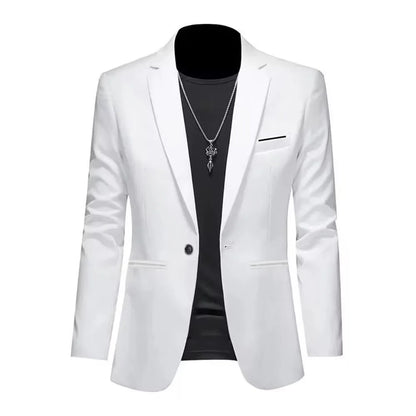 Men's Trendy Leisure Boutique Suit Jacket Autumn Casual Business Slim Fit Non-ironing Single Button Suit Solid Formal Blouse - Ellianto fashion Men's