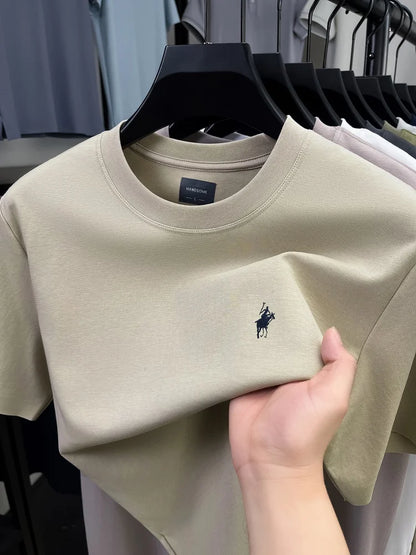High end brand men's T-shirt 2025summer designer new pony embroidery casual skin friendly breathable round neck short sleeve top - Ellianto fashion Men's