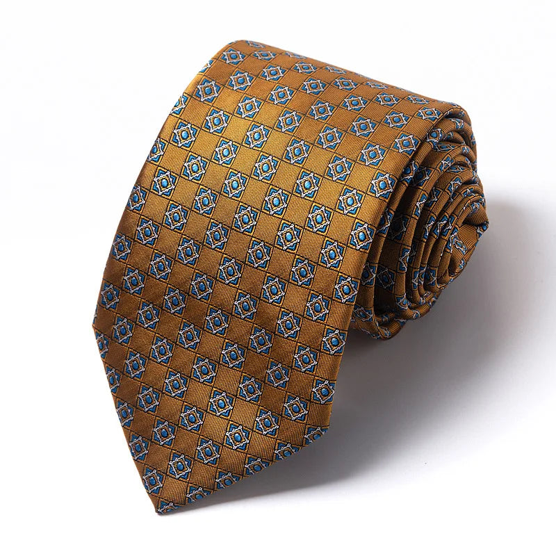 High-quality Wedding Ties For Men Fashion New Style Blue Strip Print Neckties Daily Office Apparel Accessories Gift For Man - Ellianto fashion Men's