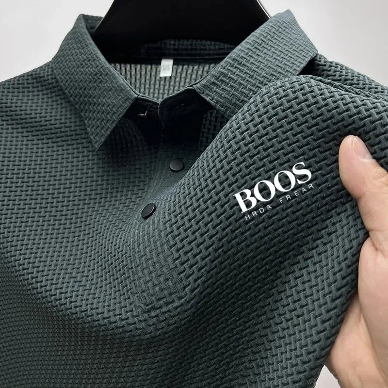 Embroidered High-quality New Men's Short Sleeved T-shirt, Cool and Breathable POLO Shirt, Business Casual, Sweat Absorbing - Ellianto fashion Men's