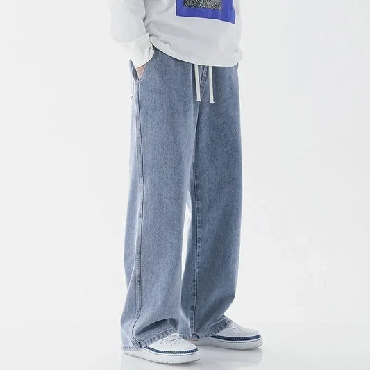 Loose Straight Leg Men's Jeans Summer Trendy Casual Versatile Handsome New Style Long Pants Clothing Matching - Ellianto fashion Men's