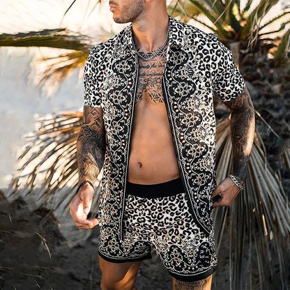 Hawaiian Shirt Sets 3D Printed Men's Fashion Short Sleeves Shirts Oversized Beach Shorts Summer Streetwear Suits Clothing - Ellianto fashion Men's