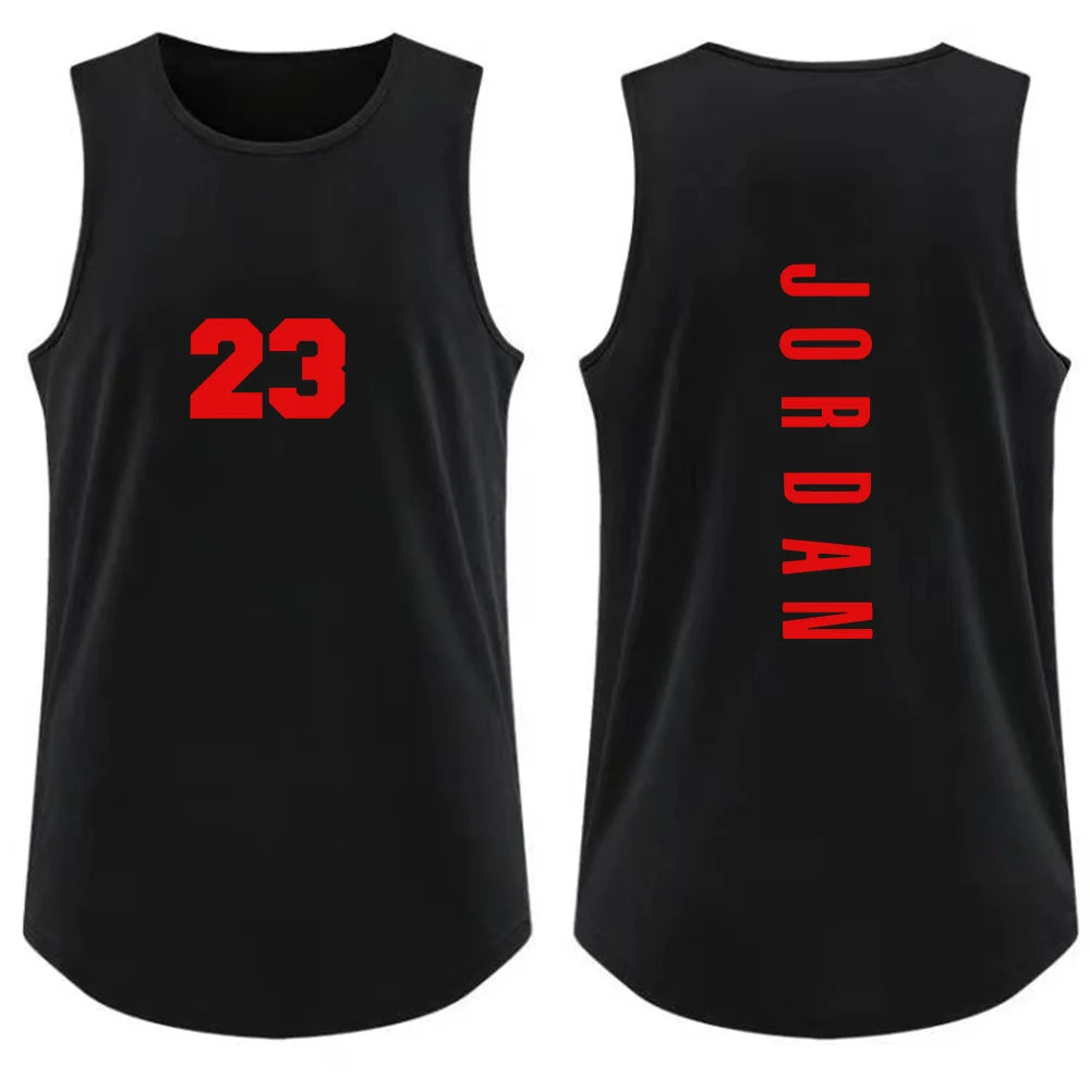 Men's Tank Top Fashion Gym T-shirt Man Casual Breathable Sleeveless Shirt Outdoor Basketball Sports Vest Summer Street Loose Tee - Ellianto fashion Men's