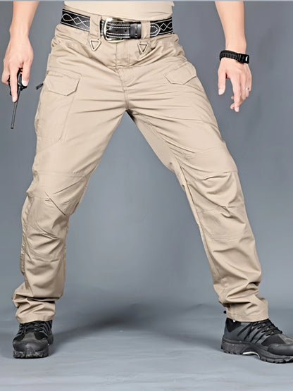 Men's Tactical Trousers Slim Pants Outdoor Overalls Straight Training Multiple Pockets Hiking Fishing Casual Pants Ix7 - Ellianto fashion Men's