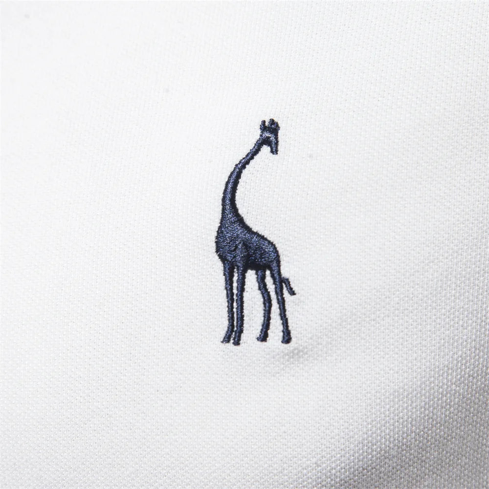 2025 Premium Men's Polo Shirt Deer Embroidery Design 80% Cotton EU Size Casual Short Sleeve Shirts Business Polo Tops Hot Seller - Ellianto fashion Men's