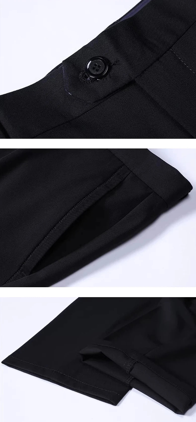 Men's lightweight business casual pants with micro elasticitymen's quick drying pantsnew straight leg office black deep bluepant - Ellianto fashion Men's