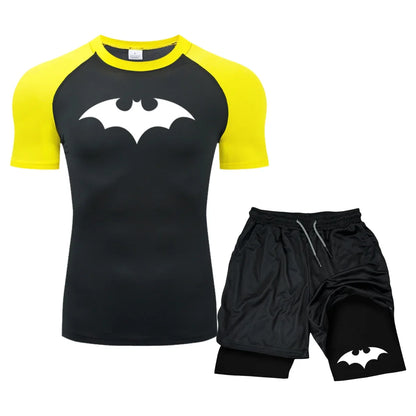 Men’s Combat Sports Set – Rash Guard, Compression Tights, Training T-Shirt & Muay Thai Shorts for MMA, Boxing & Jiu-Jitsu