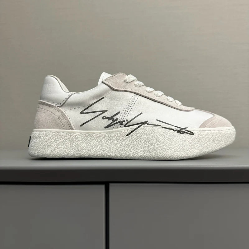 Handcrafed Casual Sneakers Man Platform Leather Canvas Sports Running Shoes Zip Upper Trainers Breathable Men Footwear Man Shoes - Ellianto fashion Men's