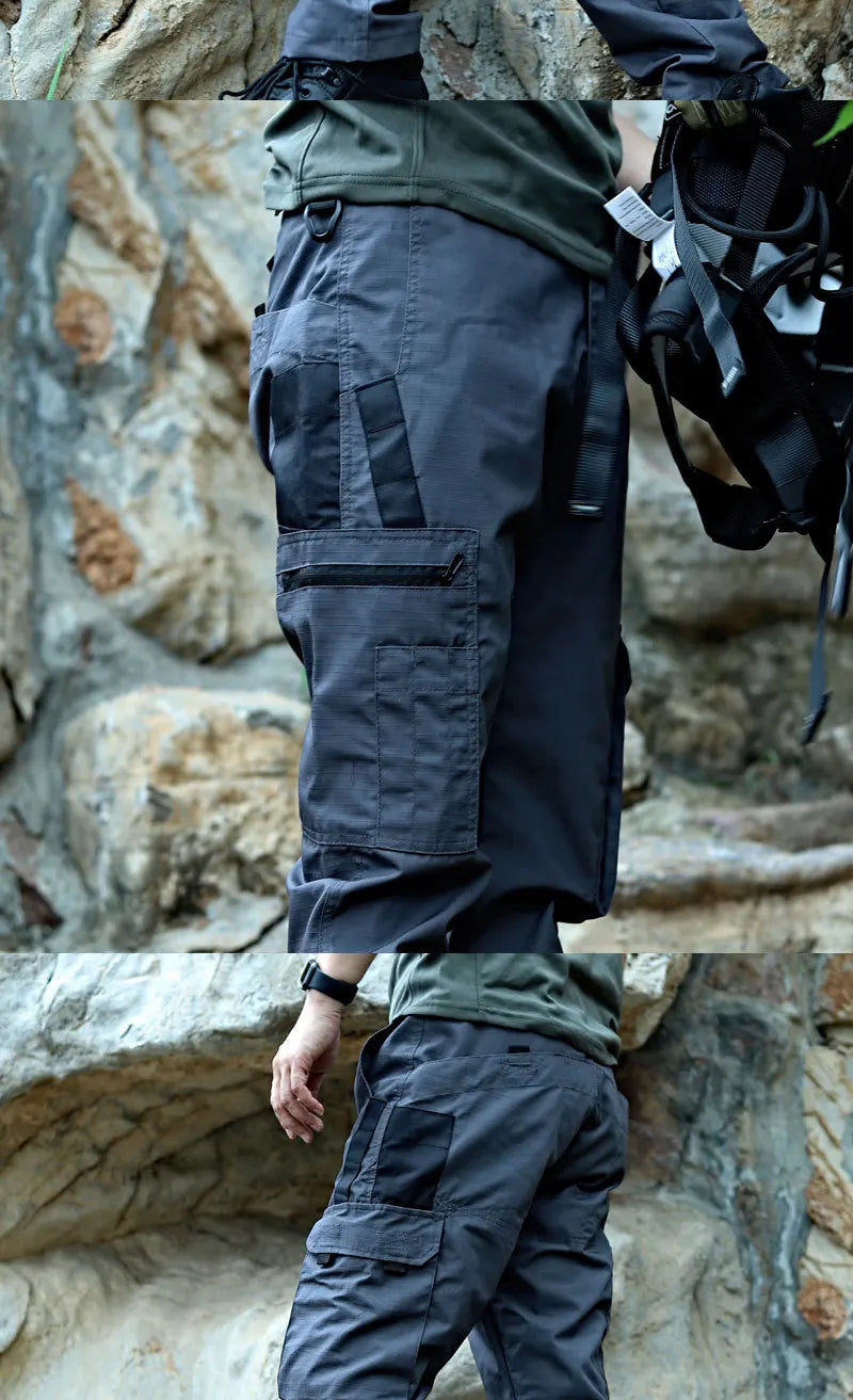 New Tactical Work Pants Men Outdoor Cargo Trousers Multi-pocket Waterproof Pant Autumn Spring Outdoor Workwear Hiking Trousers - Ellianto fashion Men's