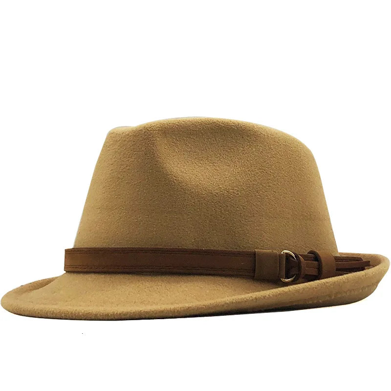 Warm Hats for Men and Women British Retro Jazz Hat Fashion Casual Small Top Hat Classic Panama Hat Simple Gentleman Small Cap - Ellianto fashion Men's