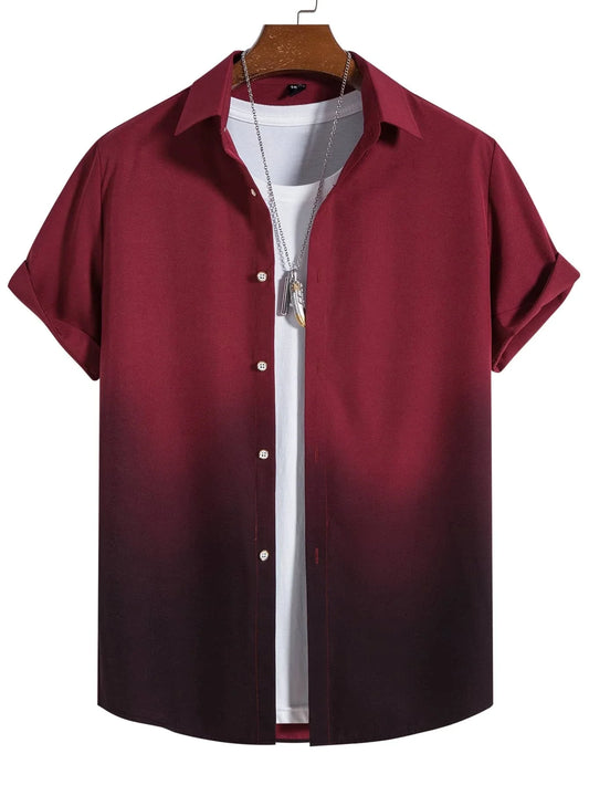 Men's Shirt Summer Clothing Gradient Design Graphic 3D Print Shirts Short Sleeve Tops Streetwear Loose Casual Hawaiian Shirts - Ellianto fashion Men's