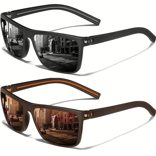 Square Polarized Sunglasses for Men and Women Lightweight Frame Sun Glasses with UV Protection - Ellianto fashion Men's