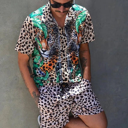 Hawaiian Shirt Sets 3D Printed Men's Fashion Short Sleeves Shirts Oversized Beach Shorts Summer Streetwear Suits Clothing - Ellianto fashion Men's