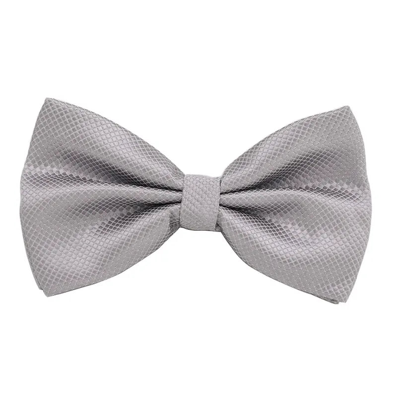 Solid Bowtie Mans Tie Solid Fashion Check Bowties Wedding Banquet Black Gold Red Green Pink Black White Classic Bow Ties For Men - Ellianto fashion Men's