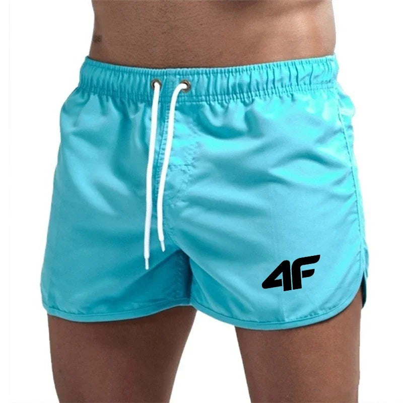 Men's Shorts 2025 Beach Trunks Summer Swim Gym Pants Quick Drying Swimming Homme Surf Ventilate Drawstring Fashion Casual Daily - Ellianto fashion Men's