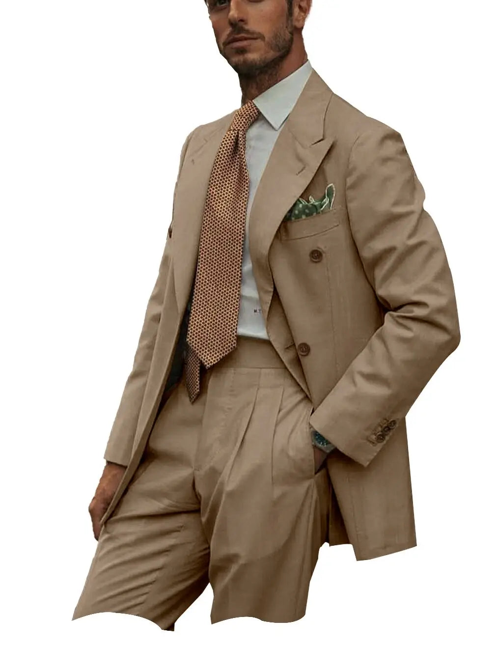 New Solid Color Linen Men's Suit 2 Pieces Fashion Business Casual Summer Elegant Prom Wedding Groom Tuxedos High Quality Suits - Ellianto fashion Men's