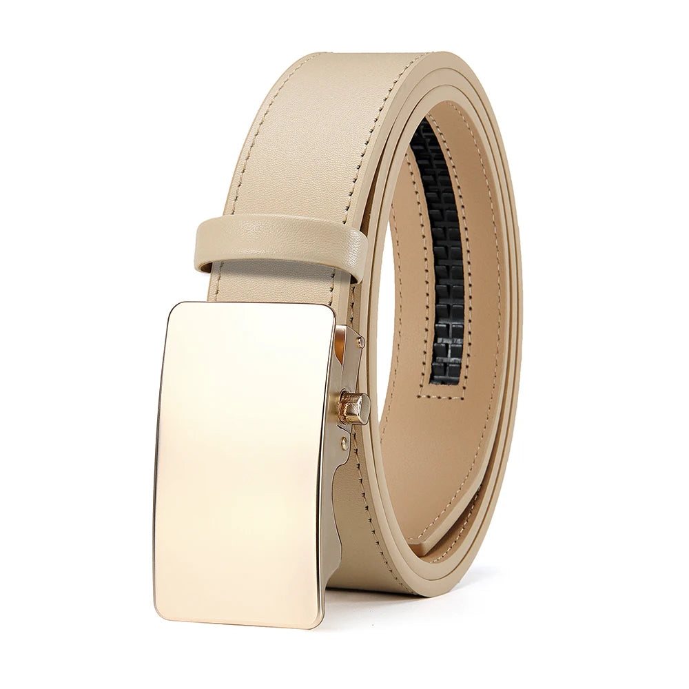 Men's Premium Leather Smooth Ratchet Business Belt Men's Dress and Casual Daily Adjustable Buckle, Tailor-made - Ellianto fashion Men's