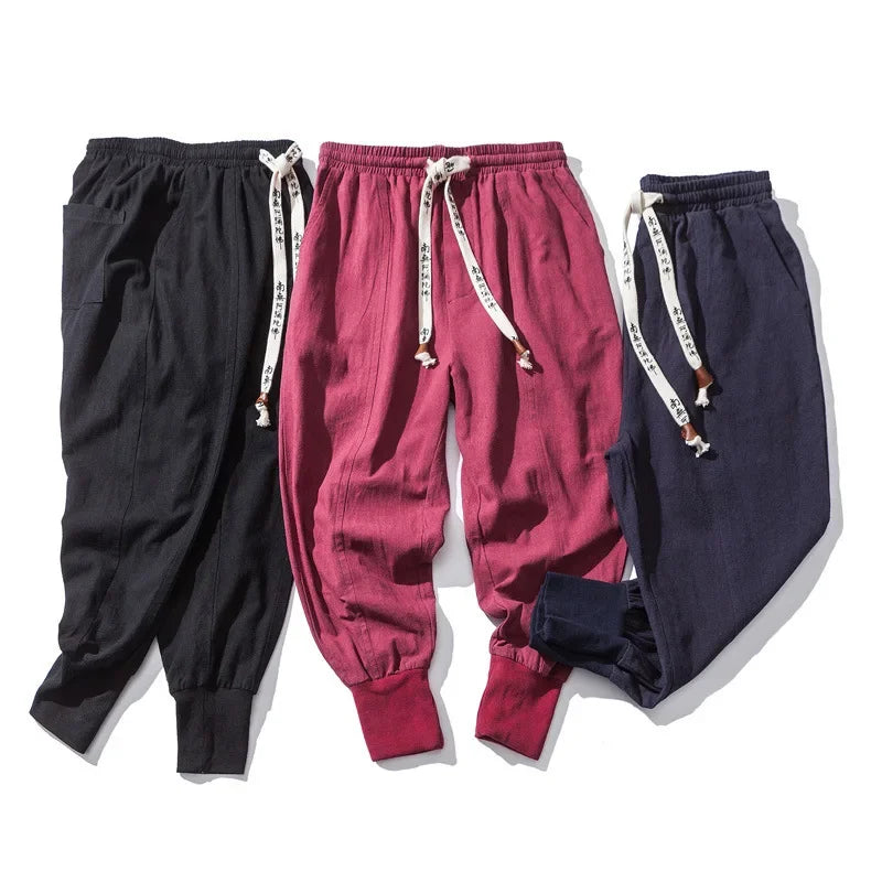 2024 Japanese-Style Cotton-Linen Pants – Lightweight, Relaxed Fit and Effortless Casual Elegance for the Modern Gentleman