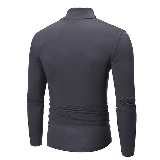 Thermal Underwear Tops Men Spring Clothes Thermal Shirt Autumn Men's Winter Tights High Neck Thin Slim Fit Long Sleeve T-shirt - Ellianto fashion Men's