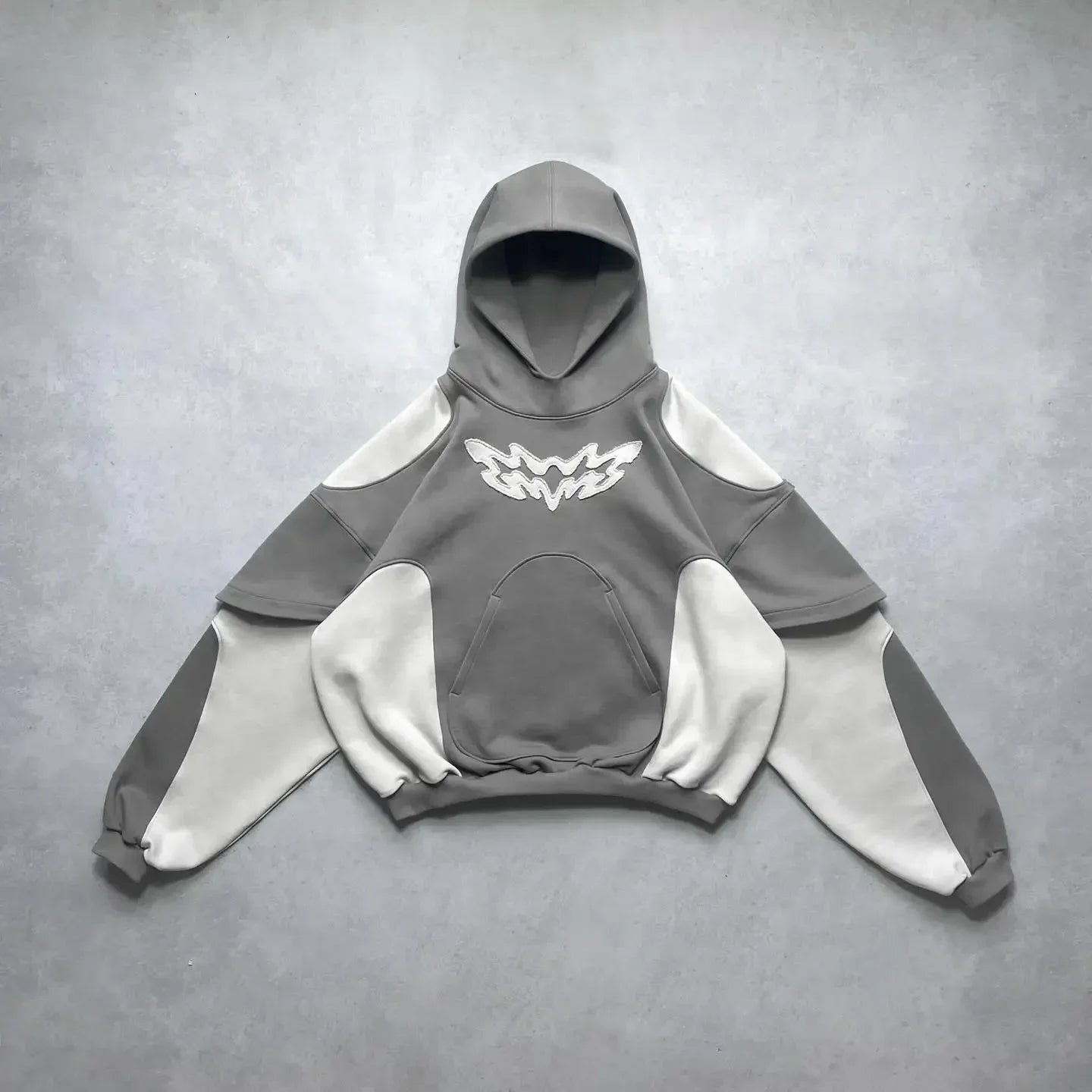 Harajuku Plum-Embroidered Oversized Hoodie – Retro Y2K Gothic Style and Effortless Comfort for the Modern Gentleman