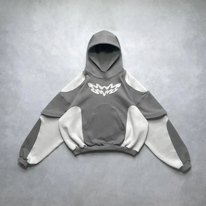 Harajuku Plum-Embroidered Oversized Hoodie – Retro Y2K Gothic Style and Effortless Comfort for the Modern Gentleman