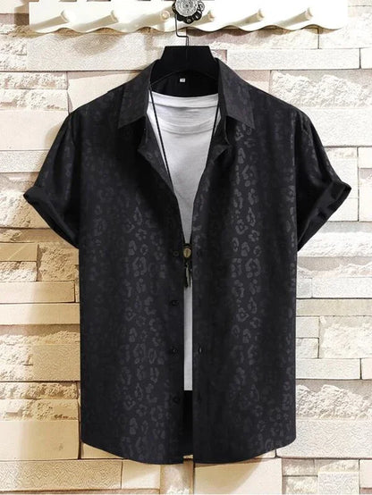 Alternating Striped men's Shirts Summer Minimalist Shirts Beach Casual Style Short Sleeved Shirt Men's Hawaii Vacation Shirt - Ellianto fashion Men's
