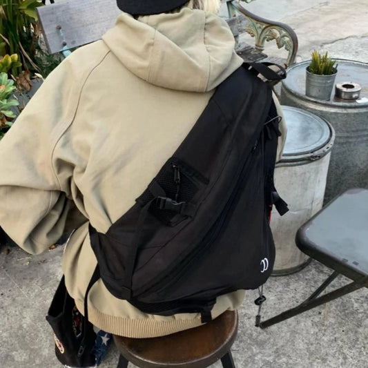 Y2k Aesthetic All Match Women Streetwear Handbags Vintage Grunge Men Crossbody Bag Fashion All Match Cargo Shoulder Bags Trendy - Ellianto fashion Men's