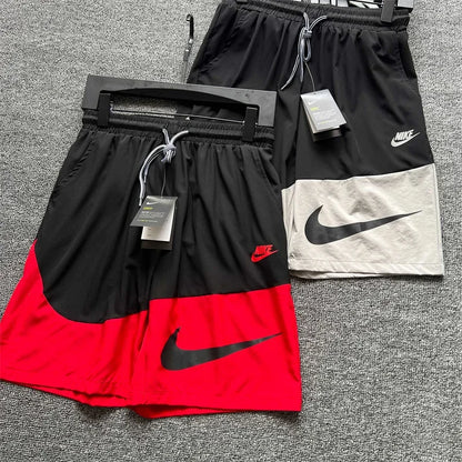 Nike Men's Breathable Shorts, Above The Knees, Moisture-wicking, Quick-dry, Athletic, Loose-fit Sweatpants, Black/Red/White - Ellianto fashion Men's
