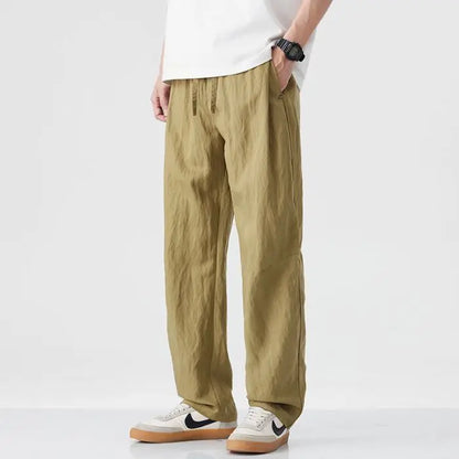 2025 Spring Summer Ultra-thin Men's Stretch Y2K Slim Straight Casual Pants High Quality Fashion Breathable Sports Trousers Baggy - Ellianto fashion Men's