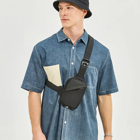Korean Men's Chest Bag Fashion Small Tooling Crossbody Bag for Man 2025 New Fashion Waist Pack Shoulder Bag Student Sport Travel - Ellianto fashion Men's